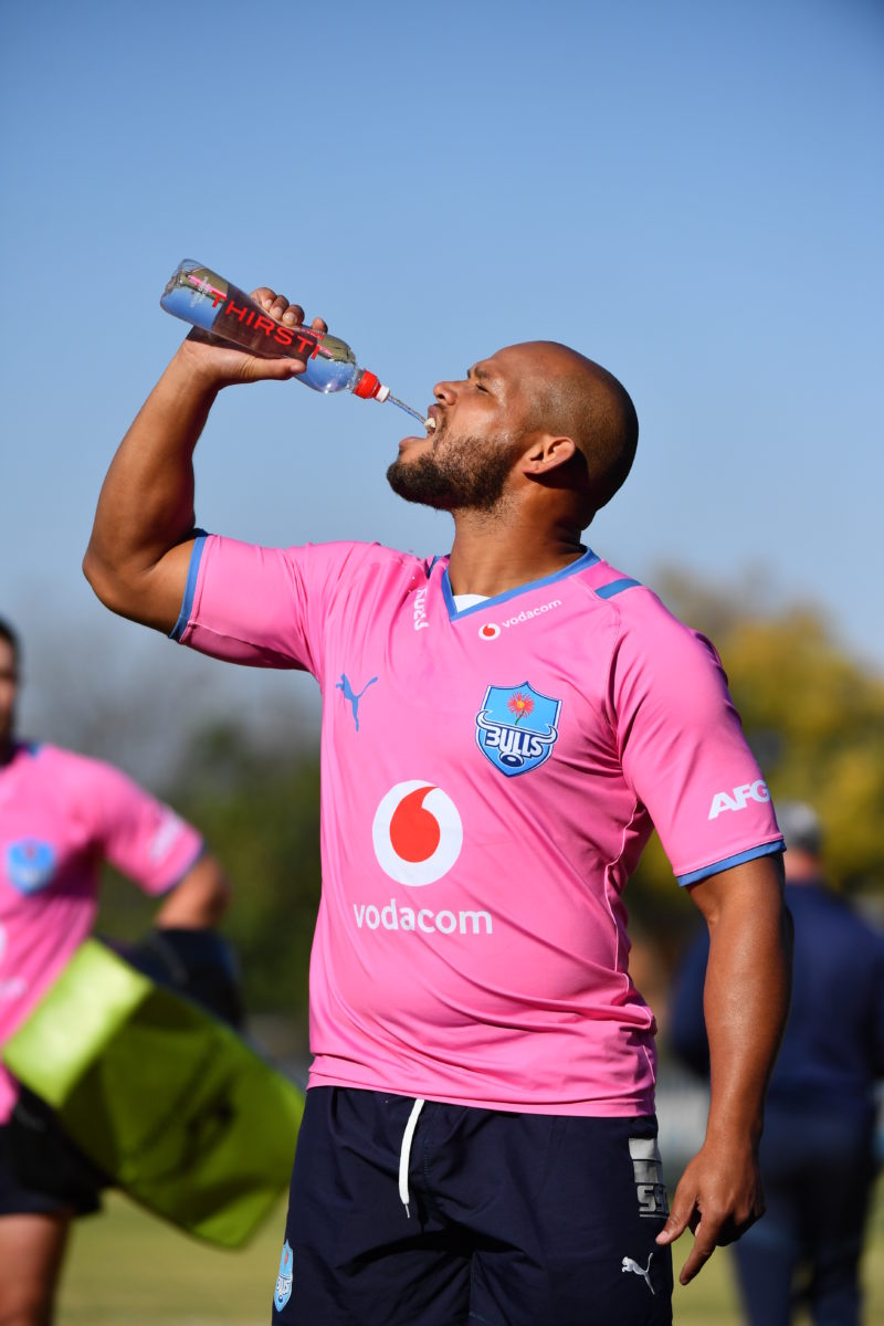 Vodacom Bulls player with THIRSTI